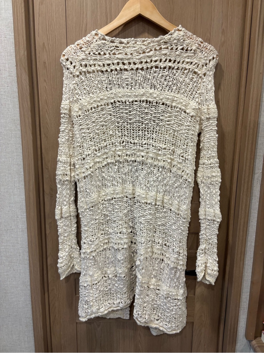 Free People Crochet Cardigan Duster Size XS Boho Coastal - Picture 5 of 5